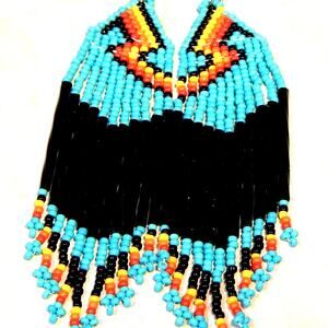 Tribal Flash Beaded Woven Southwest Earrings